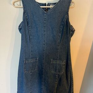 Ann Taylor Loft Blue Denim Sleeveless Mini Dress Classic Jean Elevated Summer